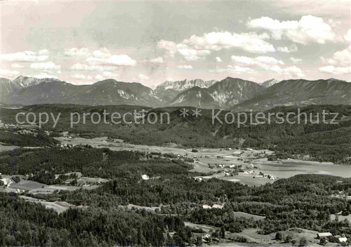 Keutschach See Fliegeraufnahme mit Karawanken