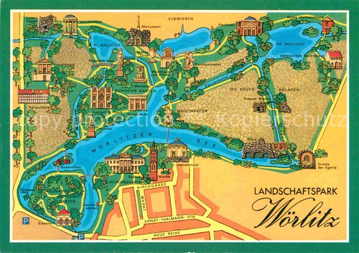 Woerlitz Landschaftspark Zeichnung Kuenstlerkarte