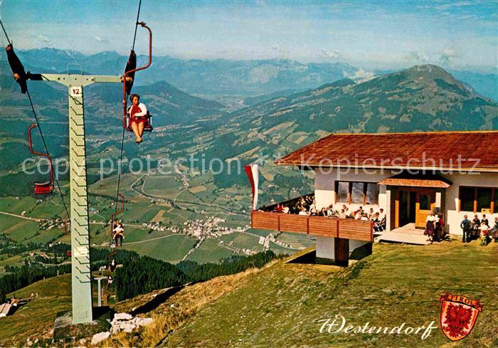 Westendorf Tirol Sessellift Bergstation Berggasthaus Chor Fernsicht Alpenpanoram
