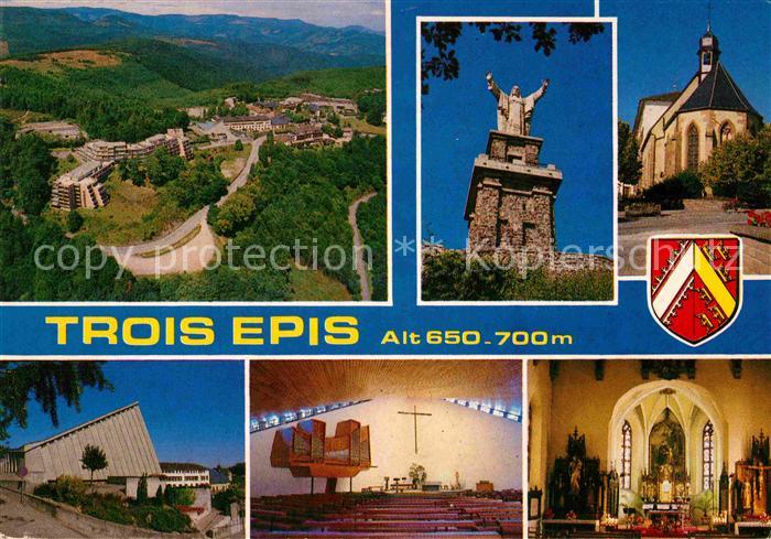 Trois Epis Haut Rhin Elsass Panorama Statue Kirche Kloster