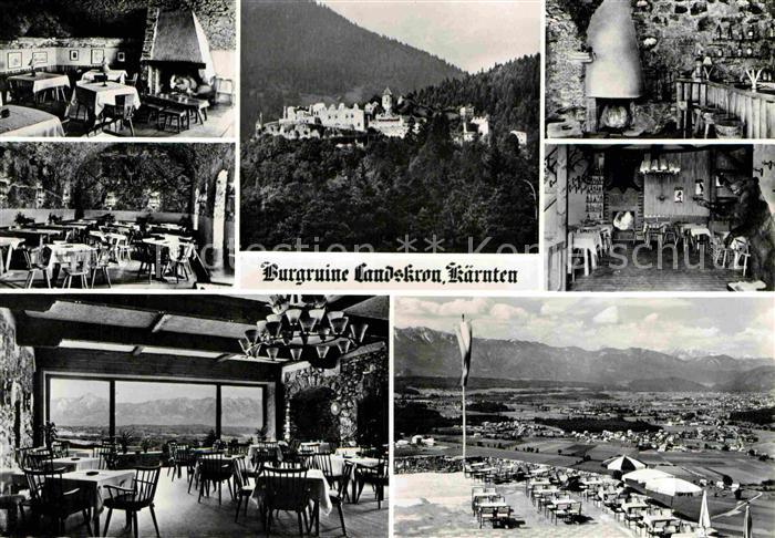 Villach Kaernten Burgruine Landskron Restaurant Fernsicht Alpenpanorama