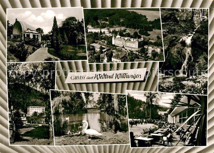 Bad Wildungen Kurpark Kurhotel Schwanenteich Wasserfall