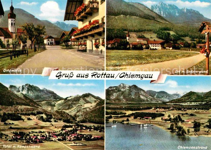 Rottau Chiemgau Ortsmotiv Chiemsee Gedererwand Kampenwand Chiemgauer Alpen
