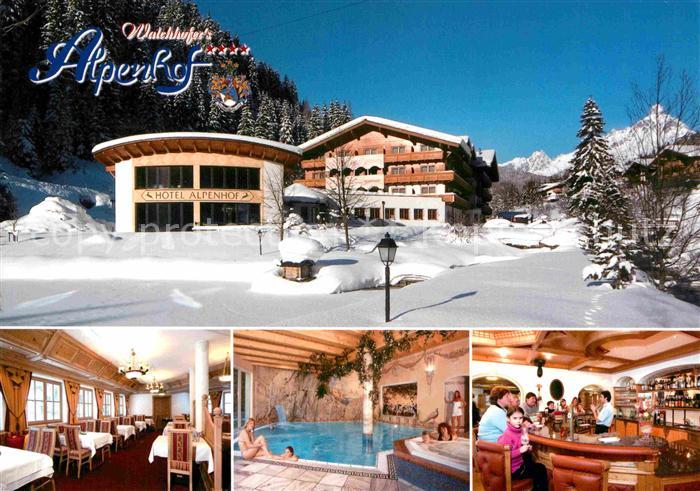 Filzmoos Hotel Alpenhof Hallenbad Restaurant Bar Winterpanorama
