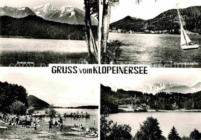 Klopeinersee Blick zum Hochobir Badestrand Segeln Alpen