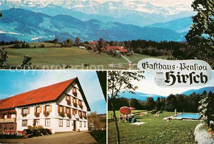 Hagspiel Allgaeu Gasthof Pension Hirsch Swimming Pool Landschaftspanorama Alpen