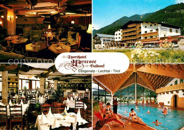 Elbigenalp Sporthotel Alpenrose im Lechtal Restaurant Hallenbad
