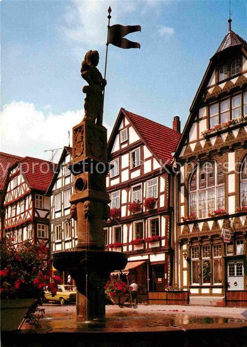 Fritzlar Marktplatz Brunnen Fachwerkhaeuser Altstadt