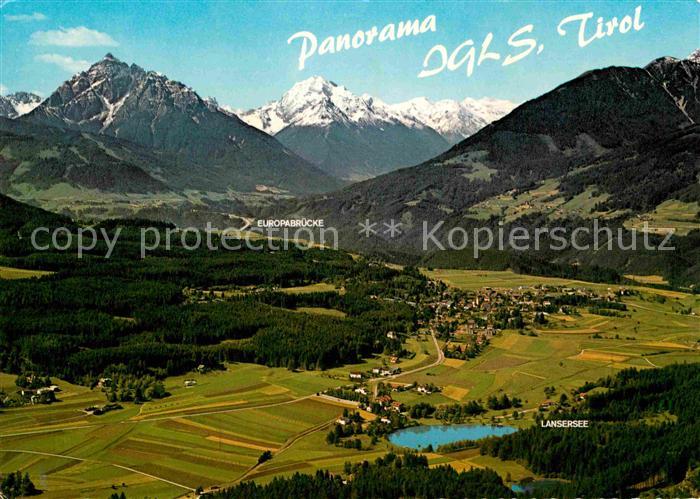 Igls Tirol Erholungsgebiet am Sonnenplateau Stubaier Alpen Fliegeraufnahme