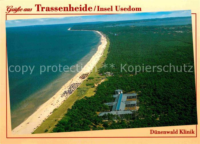 Trassenheide Usedom Fliegeraufnahme Strand Duenenwald-Klinik