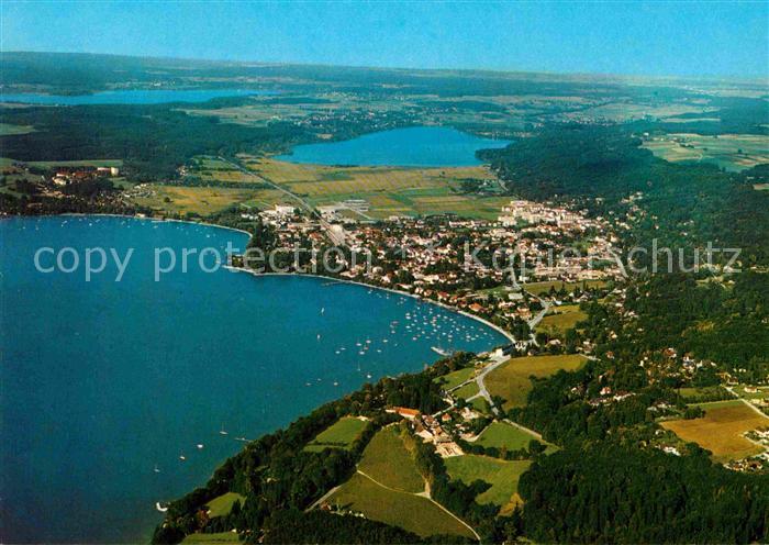 Herrsching Ammersee Fliegeraufnahme mit Pilsen- und Woerthsee