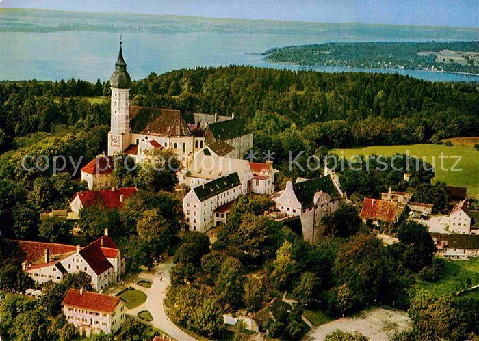 Kloster Andechs Fliegeraufnahme am Ammersee