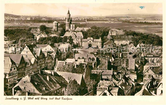 Friedberg Hessen Blick auf Burg und Bad Nauheim