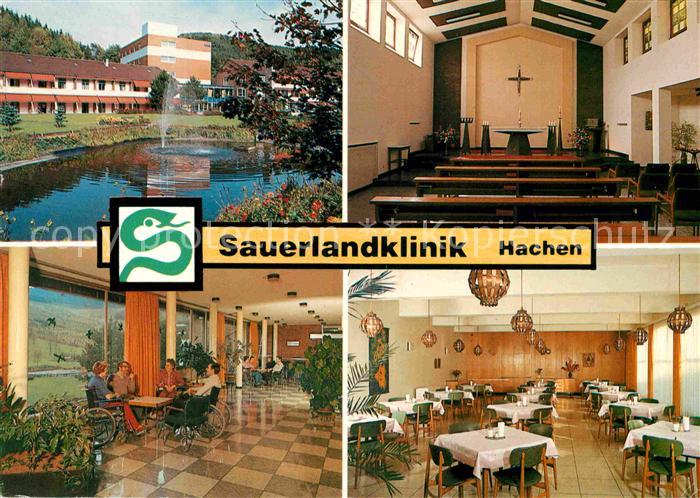 Hachen Sauerland Sauerlandklinik Speisesaal Kapelle Teich