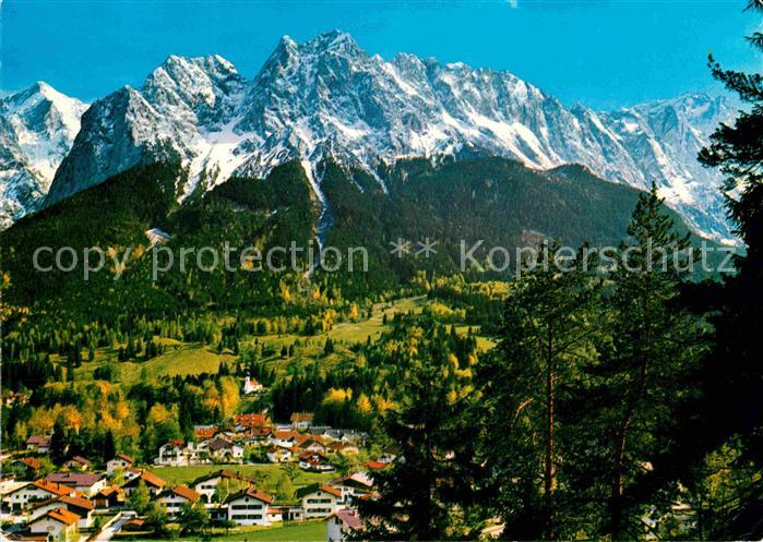 Grainau Panorama mit Blick zur Alpspitze Waxenstein Zugspitze Wettersteingebirge