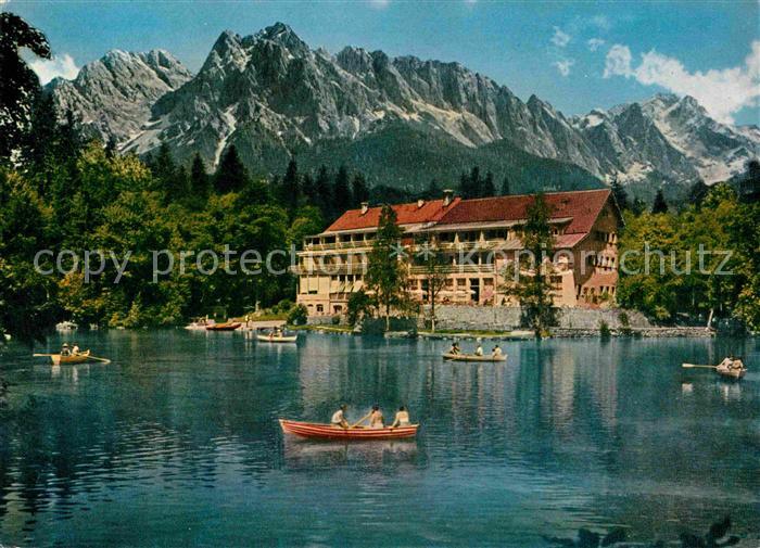 Grainau Hotel Badersee Bootfahren Wettersteingebirge