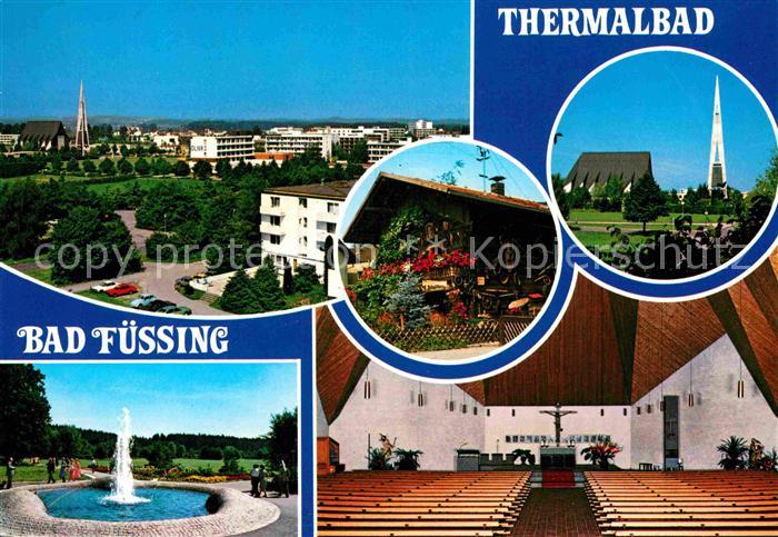 Bad Fuessing Thermalbad Stadtbild mit Kirche Innenansicht