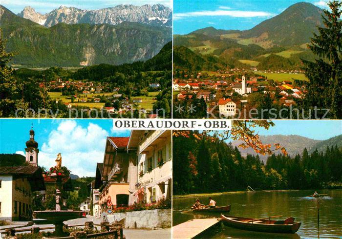 Oberaudorf mit Kaisergebirge Wildbarren Dorfplatz Luegsteinsee