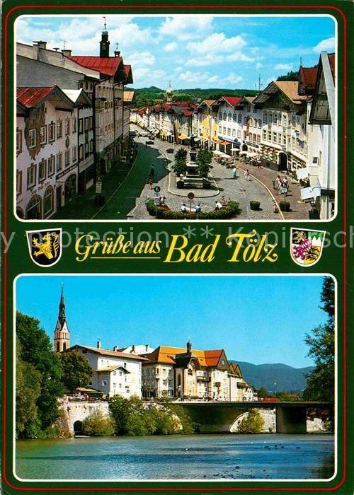 Bad Toelz Innenstadt Denkmal Isar Bruecke