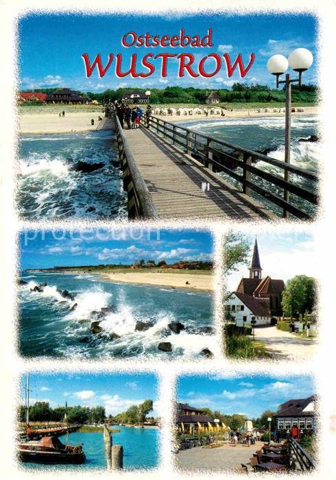 Wustrow Ostseebad Strand Seebruecke Brandung Kirche Hafen Promenade