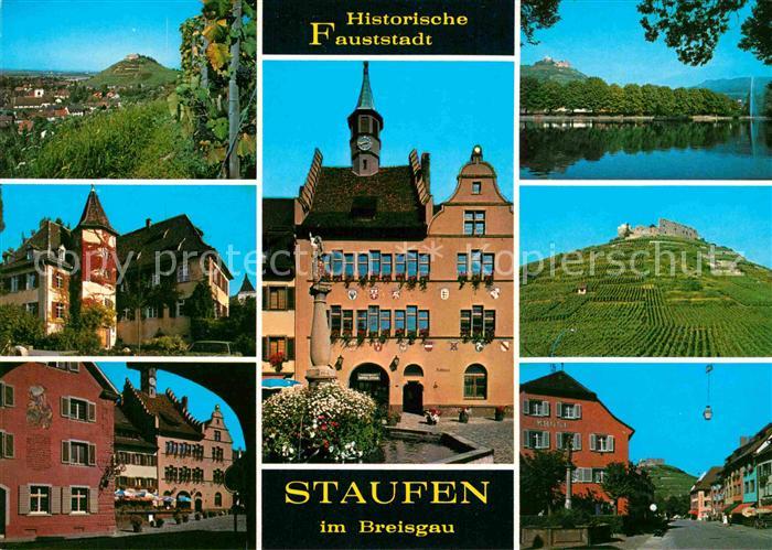 Staufen Breisgau Teilansichten historische Fauststadt Burgruine Weinberge