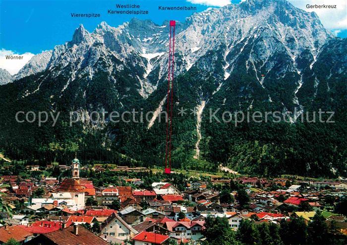 Mittenwald Bayern gegen Karwendelgebirge Karwendelbahn