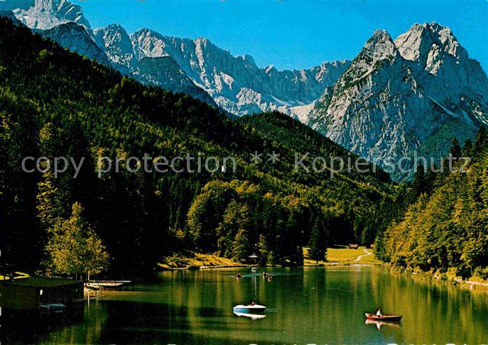 GARMISCH-PARTENKIRCHEN Bayern Riessersee Bootfahren Alpenblick Huber Karte Nr 80