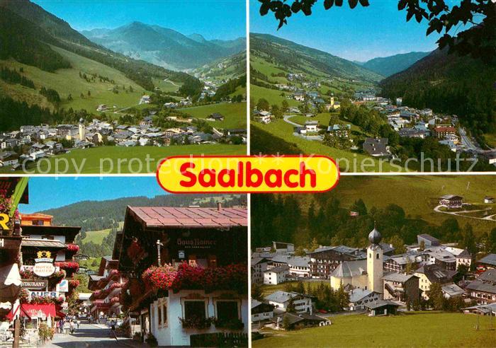Saalbach-Hinterglemm Gesamtansicht mit Alpenpanorama Kitzbueheler Alpen Dorfmoti