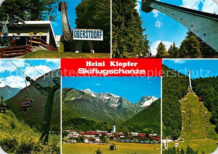 Birgsau Heini Klopfer Skiflugschanze Gesamtansicht mit Alpenpanorama