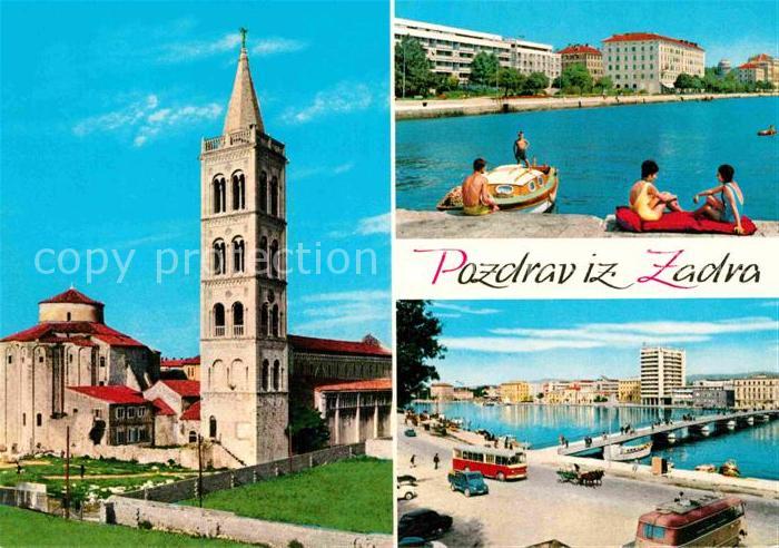 Zadra Zara Zadar Teilansichten Kirche Uferstrasse Bruecke