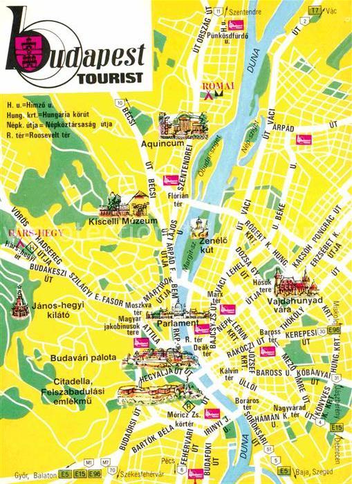 Budapest Tourist Irodaink Bueros Hotels Camping Stadtplan