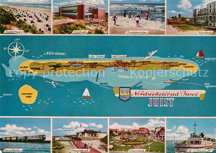 Juist Nordseebad Badestrand Kurhalle Kurhaus Inselbahn Strandhalle Kurplatz MS F