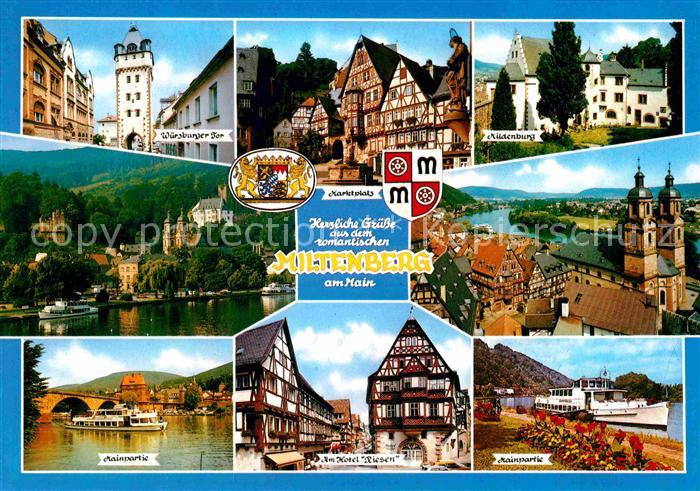 Miltenberg Main Wuerzburger Tor Marktplatz Fachwerkhaeuser Mildenburg Ausflugsda