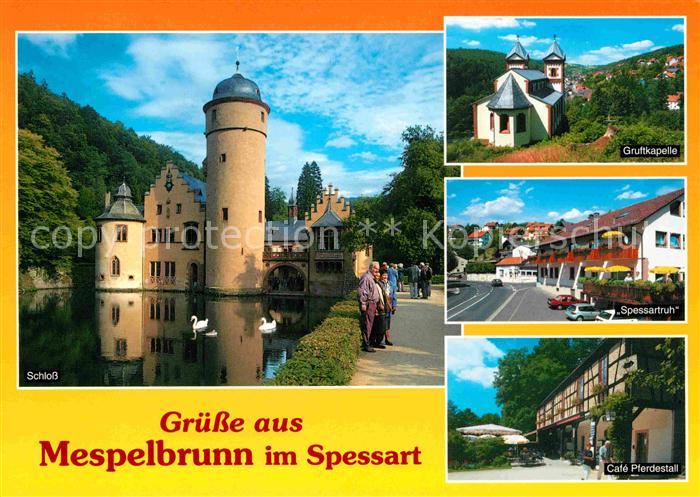 Mespelbrunn Schloss Schwanenteich Gruftkapelle Restaurant Spessartruh Cafe Pferd