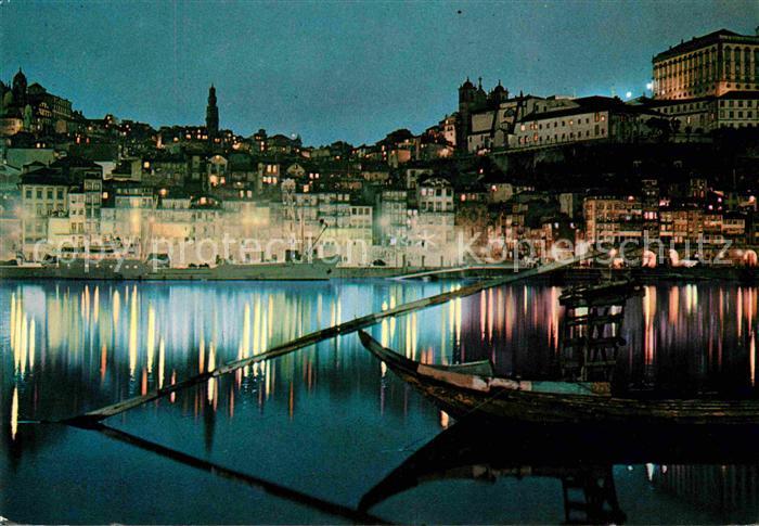 Porto Portugal Porto nocturno Hafen Nachtaufnahme