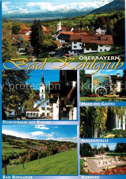 Bad Kohlgrub Ortsansicht mit Alpenpanorama Dorfstrasse Kirche Haus des Gastes Sc