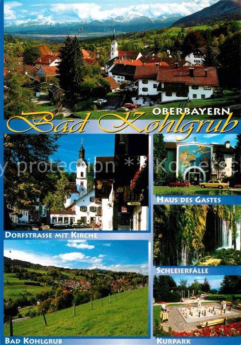 Bad Kohlgrub Ortsansicht mit Alpenpanorama Haus des Gastes Dorfstrasse Kirche Sc