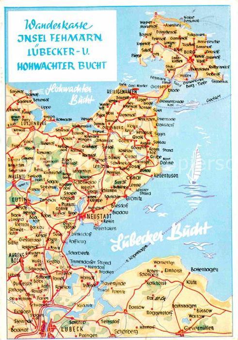 Fehmarn Wanderkarte Insel Fehmarn Luebecker Bucht Hohwachter Bucht