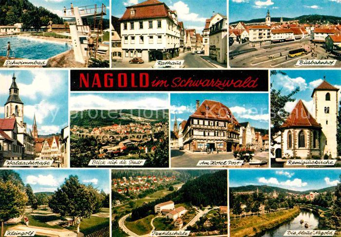 Nagold Schwimmbad Rathaus Busbahnhof Waldachstrasse Hotel Post Remigiuskirche Kl