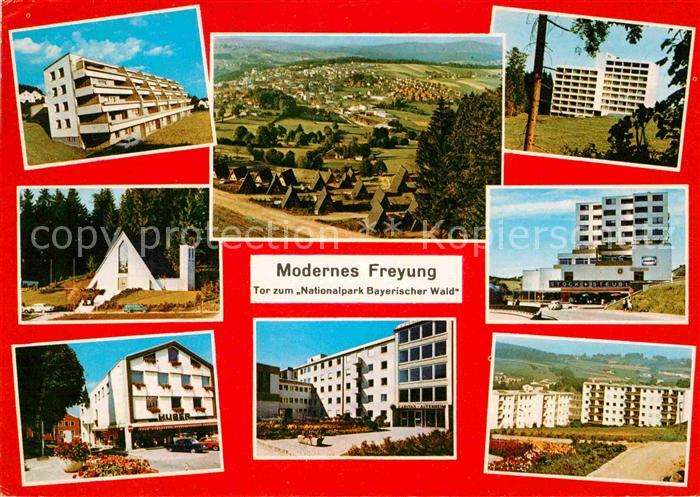 Freyung Teilansichten Siedlung Hochhaus Kapelle Innenstadt Panorama