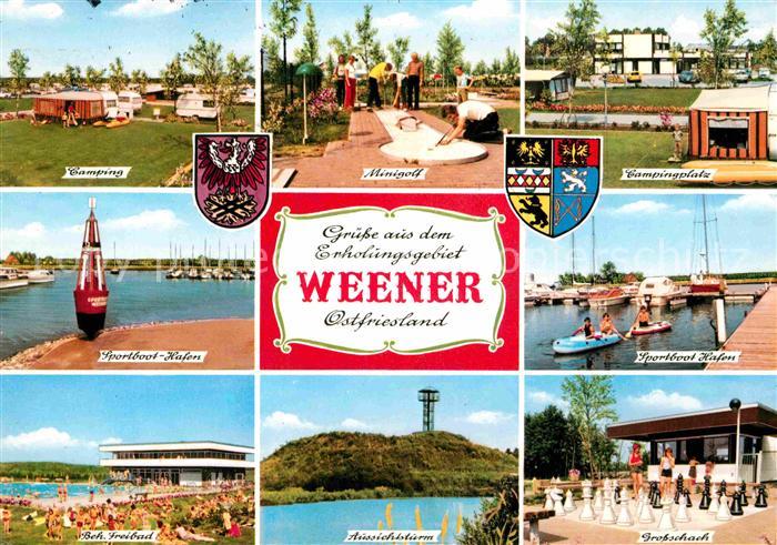 Weener Ems Campingplatz Minigolf Sportboot Hafen Freibad Aussichtsturm Grossscha
