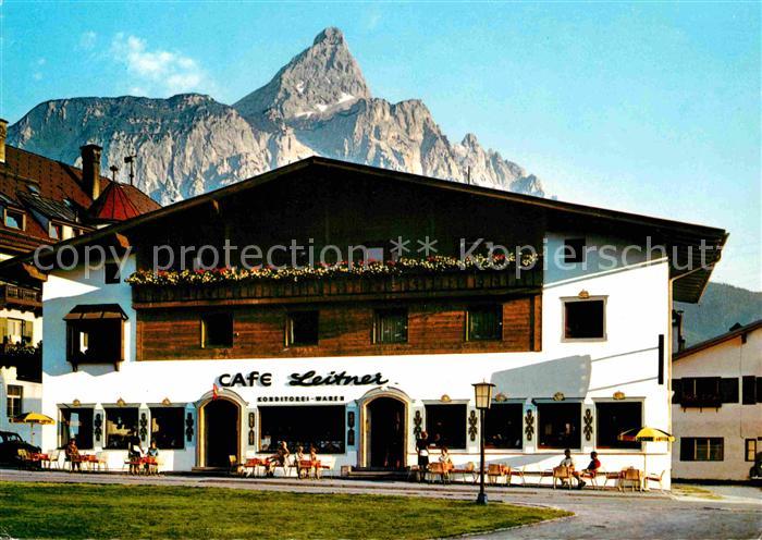 Ehrwald Tirol Cafe Leitner am Kirchplatz Alpenblick