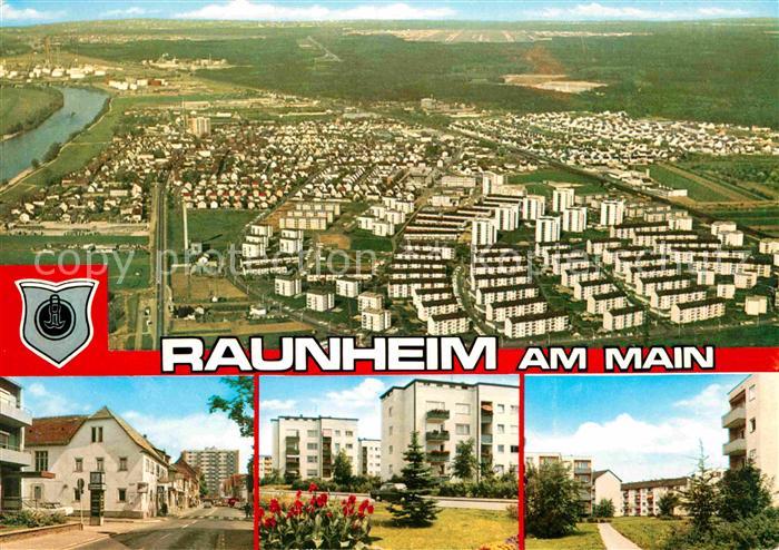 Raunheim Siedlung Hochhaeuser Fliegeraufnahme