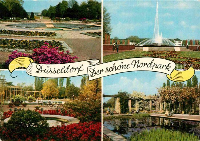 DuessELDORF  CITY Nordpark Fontaene Teich
