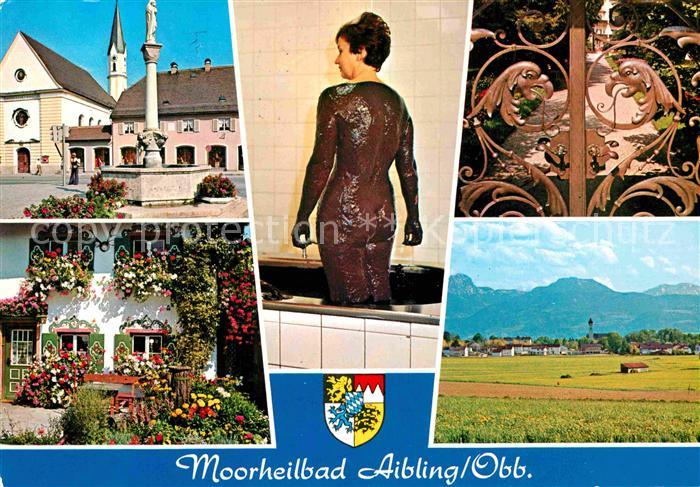 Bad Aibling Platz Brunnen Kirche Blumenschmuck Moorheilbad Kuranwendung Alpenpan