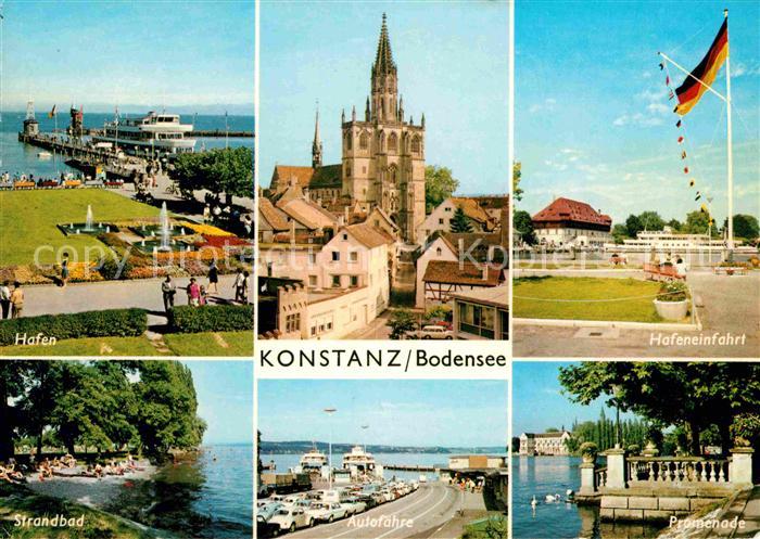 Konstanz Bodensee Hafen Faehre Altstadt Kirche Strandbad Autofaehre Promenade