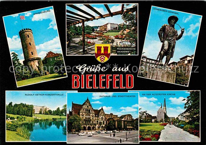 BIELEFELD  CITY Sparrenburg Akademie Leineweber Denkmal Statue Kirche Rathaus St