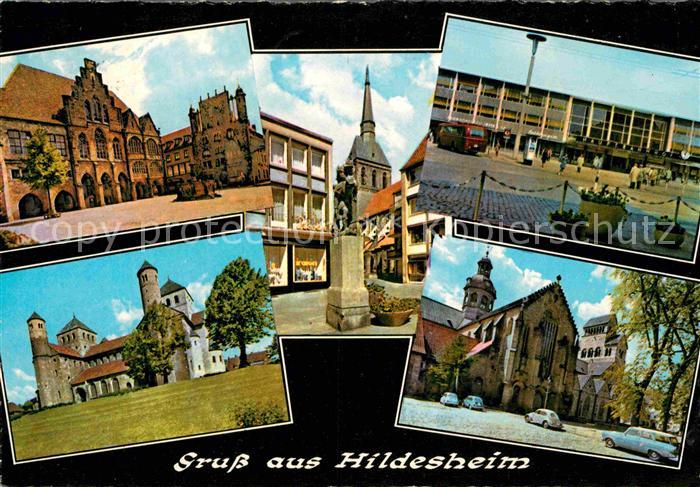 HILDESHEIM  CITY Rolandbrunnen am Rathaus Huckup Denkmal Hauptbahnhof Michaelisk