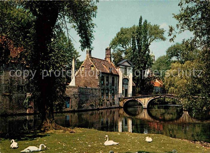 BRUGGE Bruges Belgie Ingang Begijnhof Beguinenkloster Schwaene