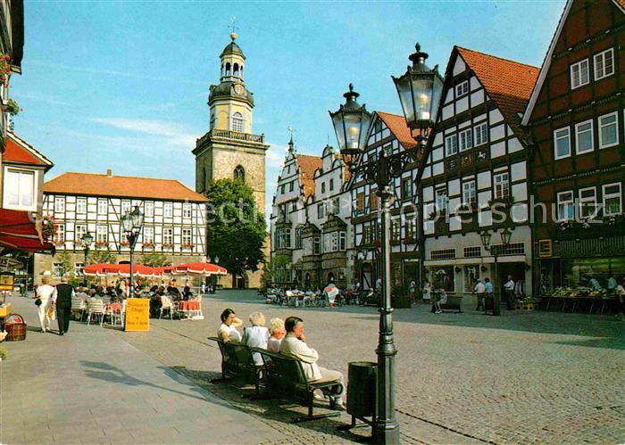 Rinteln Weser Niedersachsen Marktplatz Fachwerkhaeuser Turm